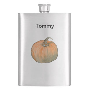 Watercolor Pumpkin Hip Flask