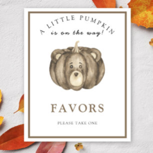 Watercolor Pumpkin how bear - Favours Poster