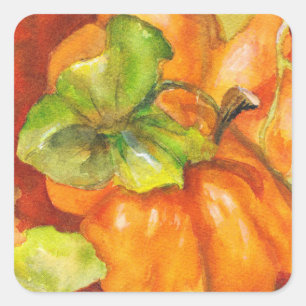 Watercolor Pumpkin Patch  Square Sticker