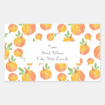 'Watercolor Pumpkin Pattern 3'  Labels