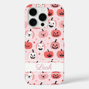 Watercolor Pumpkin pattern with name iPhone 16 Pro Case