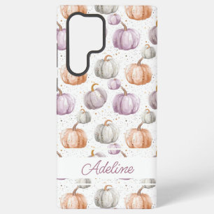 Watercolor Pumpkin pattern with name Samsung Galaxy Case