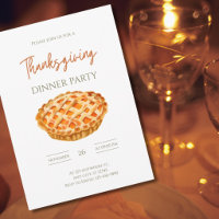 Watercolor Pumpkin Pie Thanksgiving Dinner Party