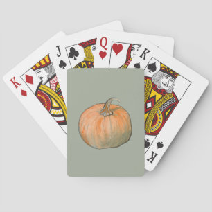 Watercolor Pumpkin Playing Cards