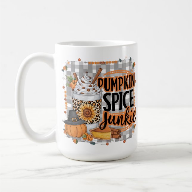 WATERCOLOR PUMPKIN SPICE BEVERAGE & PIE COFFEE MUG (Left)