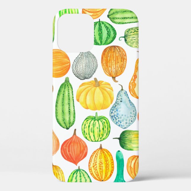 Watercolor pumpkin, squash seamless pattern Case-Mate iPhone case (Back)