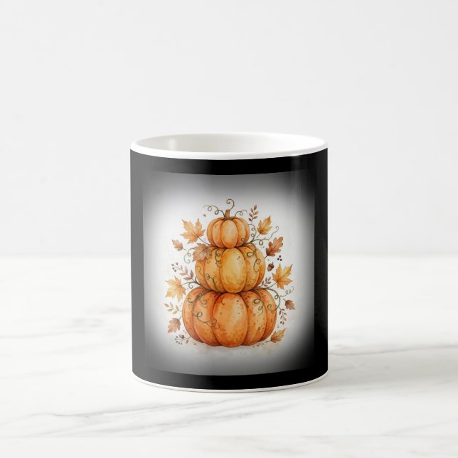 Watercolor Pumpkin Stack Fall Decor Mug (Center)