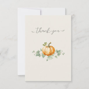 Watercolor Pumpkin Thank You Cards