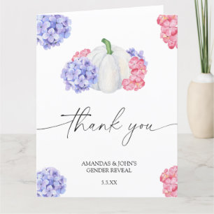 Watercolor Pumpkin Thank you gender reveal