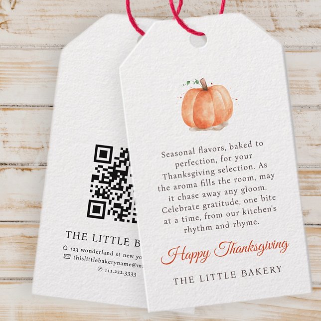 Watercolor Pumpkin Thanksgiving Baked Goods Label (Creator Uploaded)