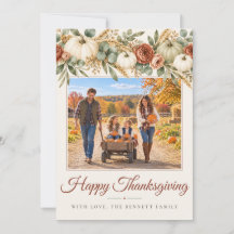Watercolor Pumpkin Thanksgiving Photo