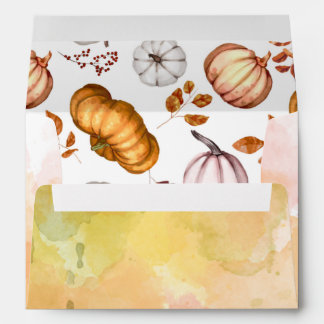 Watercolor Pumpkin Wedding Envelope
