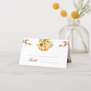 Watercolor Pumpkin Wedding Place Card