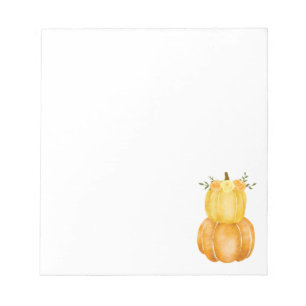 Watercolor Pumpkin Yellow Floral Roses  Notepad