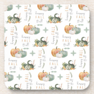 WATERCOLOR PUMPKINS AND GOURDS COASTER