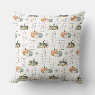 WATERCOLOR PUMPKINS AND GOURDS CUSHION
