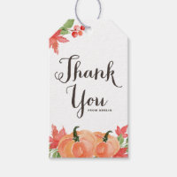Watercolor Pumpkins and Maple Leaves Thank You