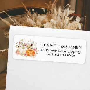 Watercolor Pumpkins Autumn Harvest Return Address Label