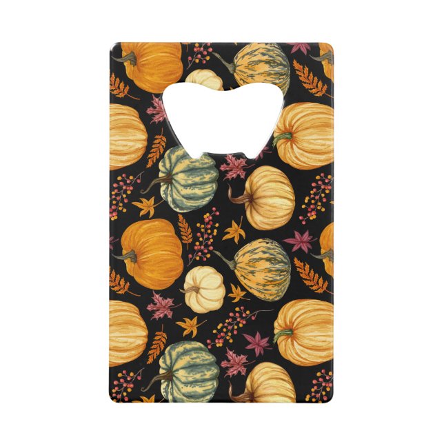 Watercolor Pumpkins: Autumn Seamless Pattern. (Front)