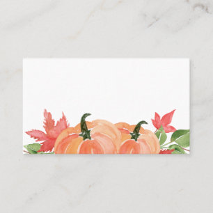 Watercolor Pumpkins Autumn Thanksgiving Place Card