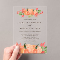 Watercolor Pumpkins Autumn Wedding