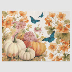 Watercolor Pumpkins & Fall Foliage Decoupage Tissue Paper