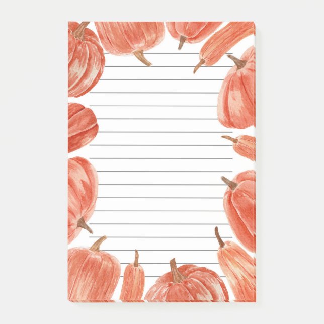 Watercolor Pumpkins Fall Theme  Post-it Notes (Front)
