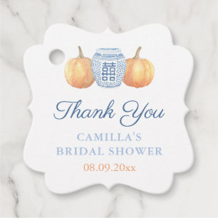 Watercolor Pumpkins Ginger Jar Autumn Baby Shower Favour Tags