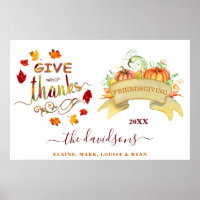 Watercolor Pumpkins Give Thanks Freindsgiving