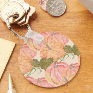 Watercolor Pumpkins Party Favour Key Ring