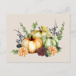 Watercolor Pumpkins Postcard