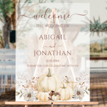  Watercolor Pumpkins Rustic Fall Wedding Welcome