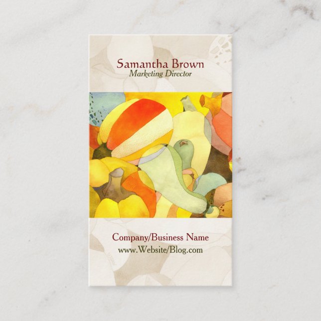 Watercolor Pumpkins Unique Cook Business Card (Front)
