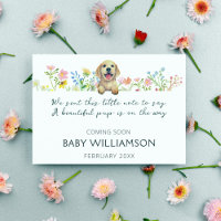 Watercolor Puppy Pregnancy Announcement Postcard