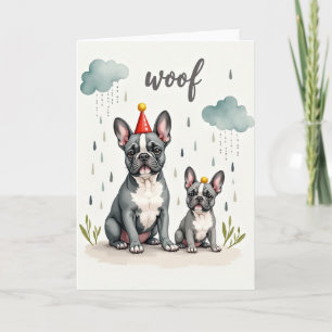 Watercolor Pups Fathers Day Card