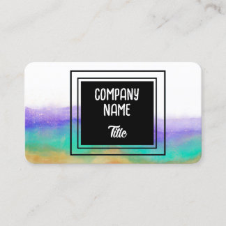watercolor purple and turquoise bold abstract art business card
