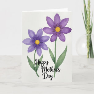 Watercolor Purple Blooms Card