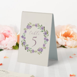 Watercolor Purple Botanical Floral Wreath Wedding