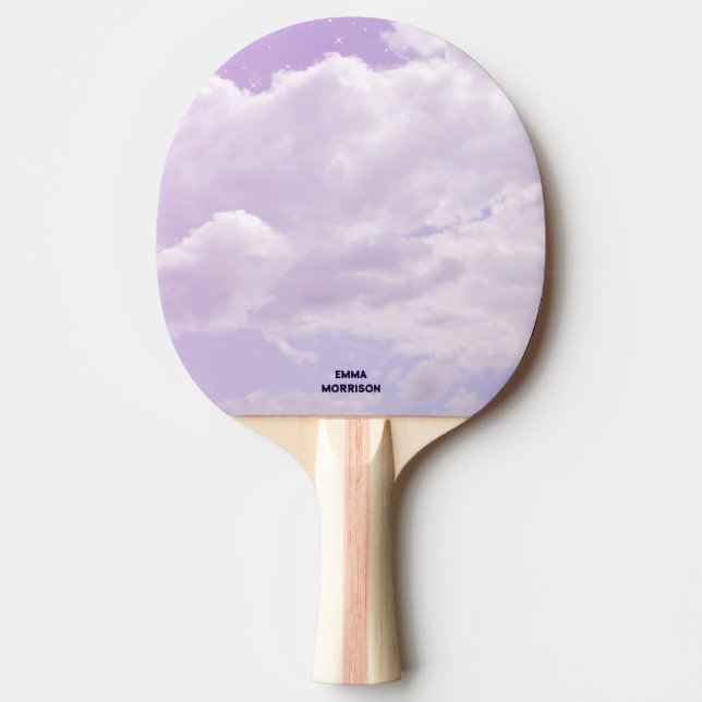 Watercolor, Purple Clouds, Cute Personalised  Ping Pong Paddle (Front)