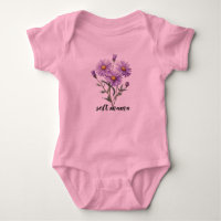 Watercolor Purple Daisy Botanical Personalised