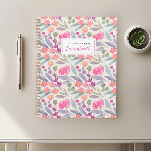 Watercolor Purple Floral Planner