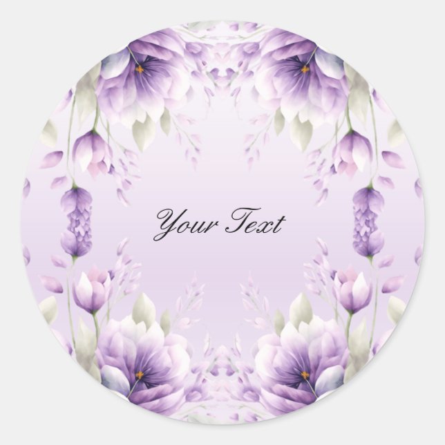 Watercolor Purple Floral Sticker (Front)