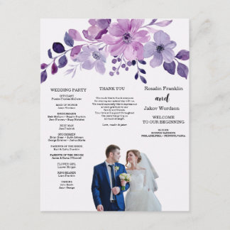 Watercolor purple flower bouquet enclosure card