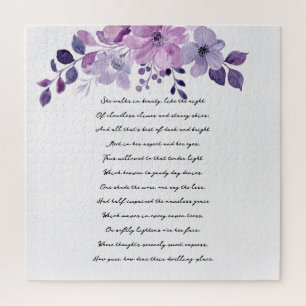 Watercolor purple flower bouquet jigsaw puzzle