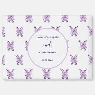 Watercolor purple flower bouquet magnet