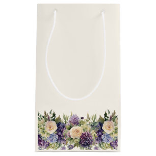 Watercolor Purple Flower Bouquet-Wedding- Small Gift Bag