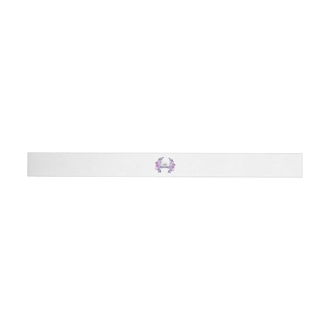 Watercolor purple flower bouquet wrap around label (Individual)