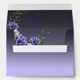 Watercolor Purple Flowers Envelope