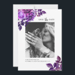 Watercolor purple flowers. Lilac floral photo Save The Date<br><div class="desc">Watercolor purple floral save the date photo card. Contact me,  please,  if you need additional items.</div>