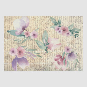 watercolor purple flowers tissue paper